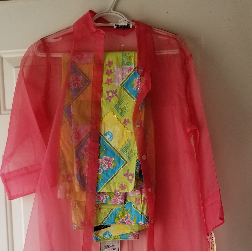 NWT 2 piece Sheer top & Sequin pants